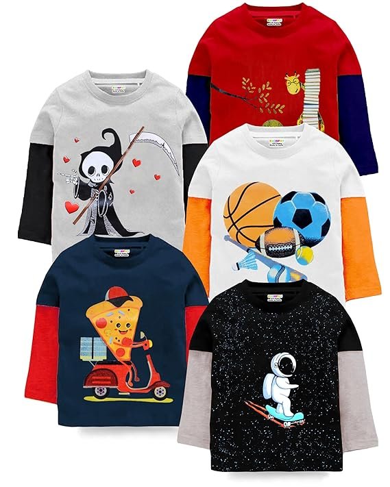 Half Sleeves Regular Fit T-Shirt Pack of 5